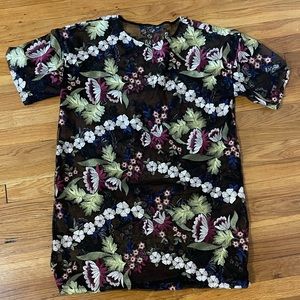 Zara Floral Embroidered Organza Dress